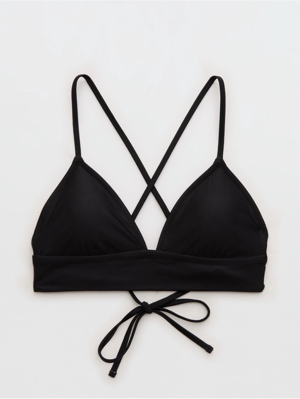 Aerie Black Strappy Triangle Bikini Top
